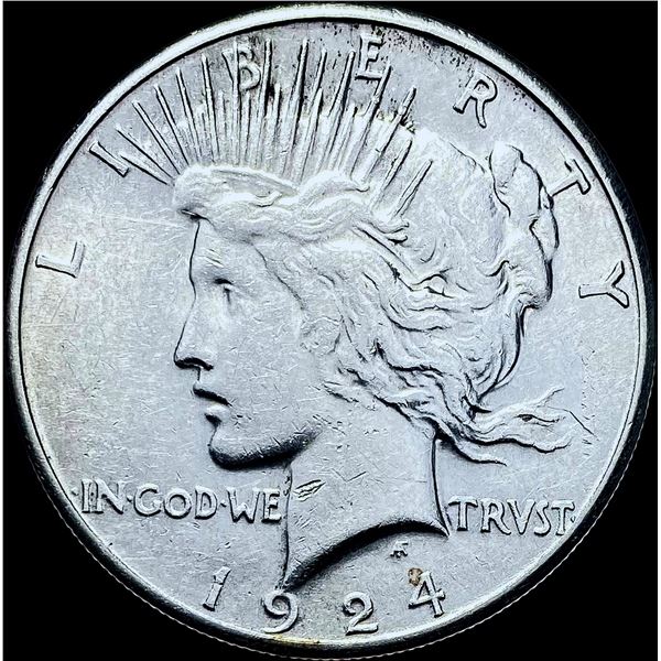 1924-S Silver Peace Dollar CHOICE AU
