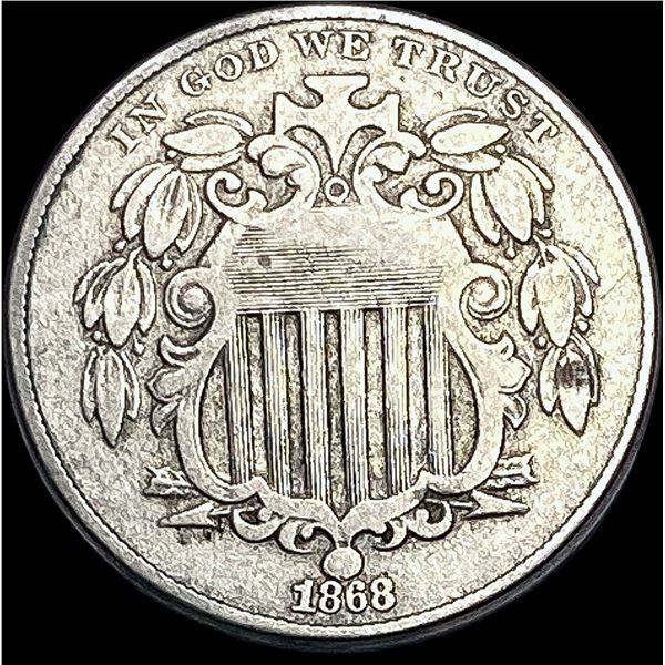 1868-O Shield Nickel LIGHTLY CIRCULATED