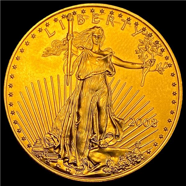 2008 1/2 oz Gold American Eagle $25 SUPERB  GEM BU