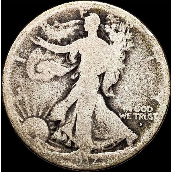 1917-D Silver Walking Liberty Half Dollar  NICELY CIRCULATED