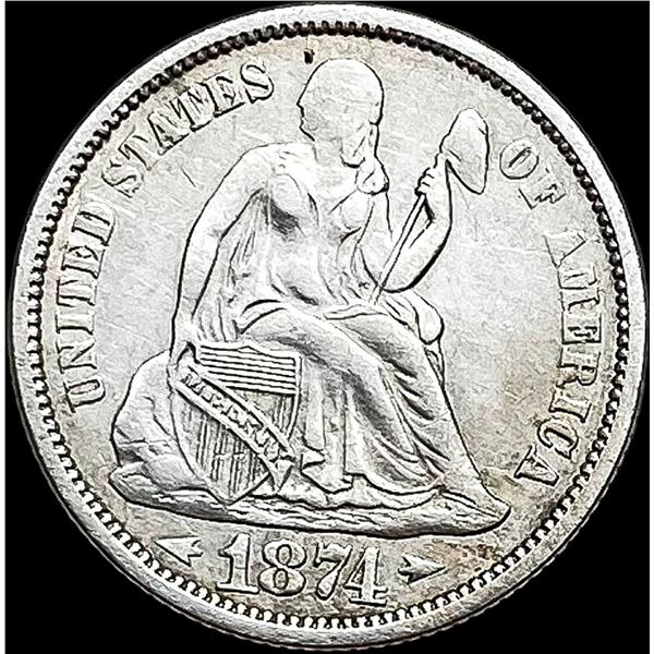 1874 Seated Liberty Dime CLOSELY UNCIRCULATED