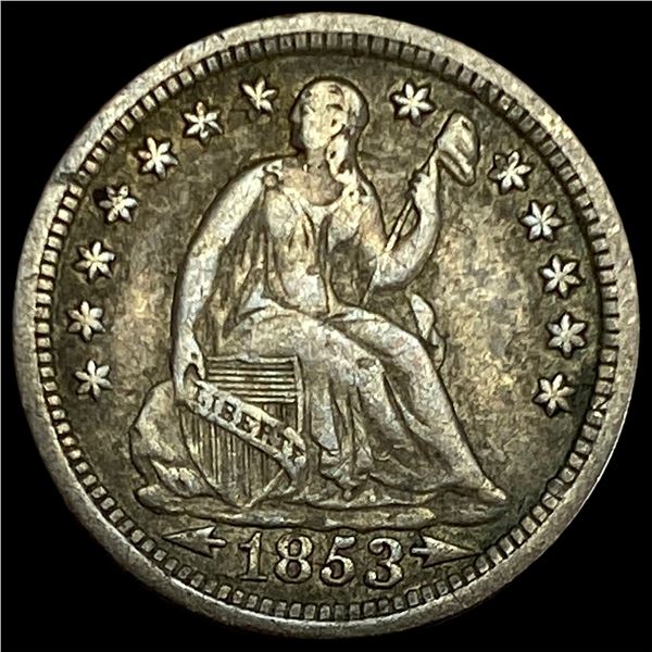1853 Arrows Seated Liberty Half Dime LIGHTLY  CIRCULATED