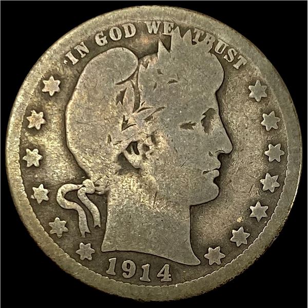 1914-S Barber Silver Quarter NICE CIRC