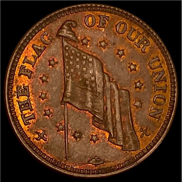 1863 RB Civil War Token - The Flag  UNCIRCULATED