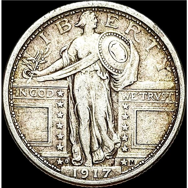 1917-D Silver Standing Liberty Quarter NEARLY  UNCIRCULATED