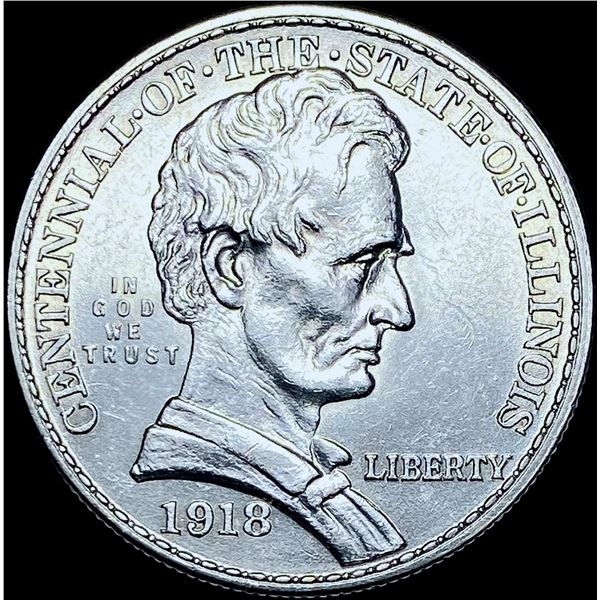 1918 Silver Half Dollar Illinois Centennial  CHOICE BU