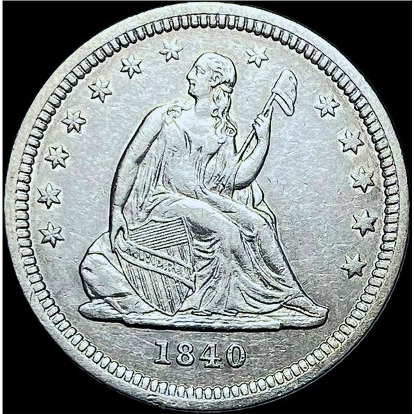1840 Seated Liberty Silver Quarter CHOICE AU