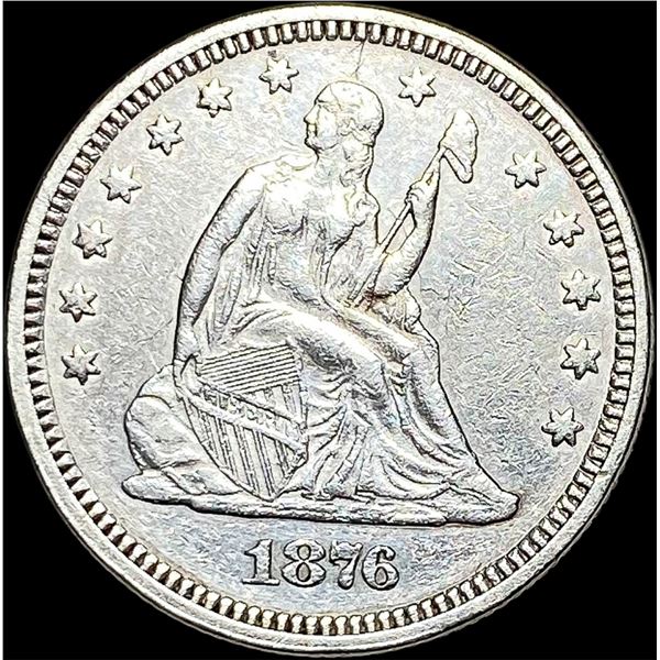1876 Seated Liberty Quarter Dollar CLOSELY  UNCIRCULATED
