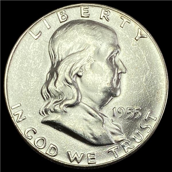 1955 Silver Franklin Half Dollar SUPERB GEM  BU