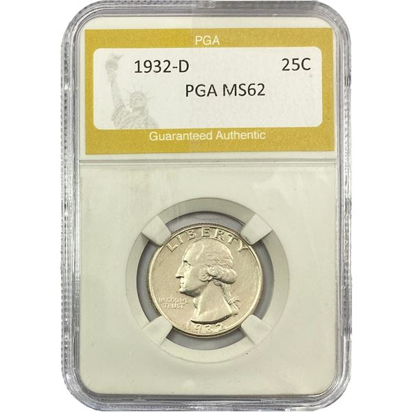 1932-D Washington Silver Quarter PGA MS62