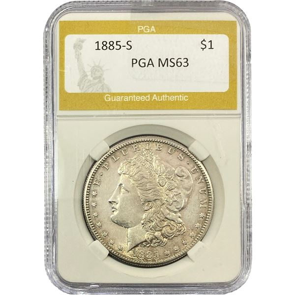 1885-S Morgan Silver Dollar PGA MS63