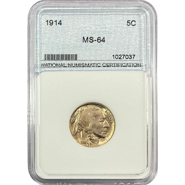 1914 Buffalo Nickel NNC MS64
