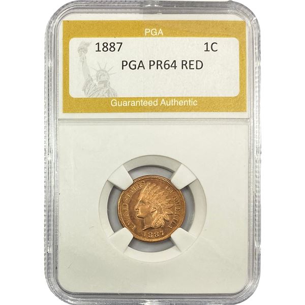 1887 Indian Head Cent PGA PR64 Red