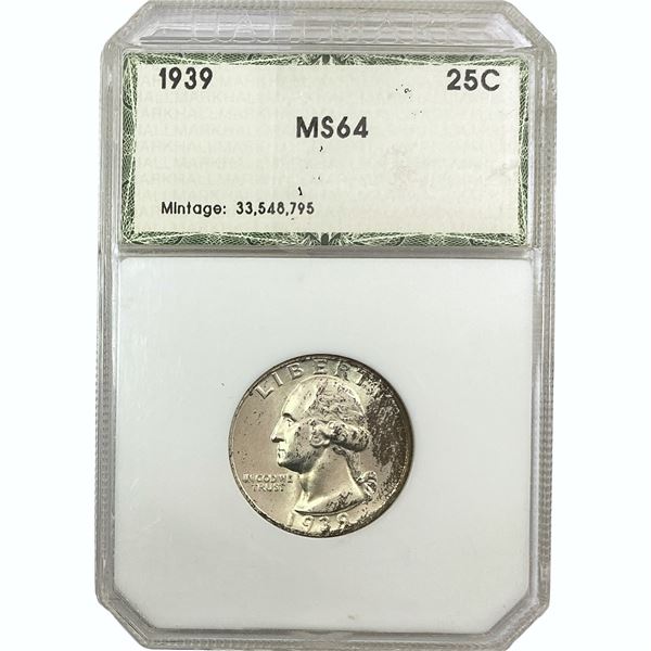 1939 Washington Silver Quarter  MS64