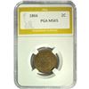 Image 1 : 1866 Two Cent Piece PGA MS65