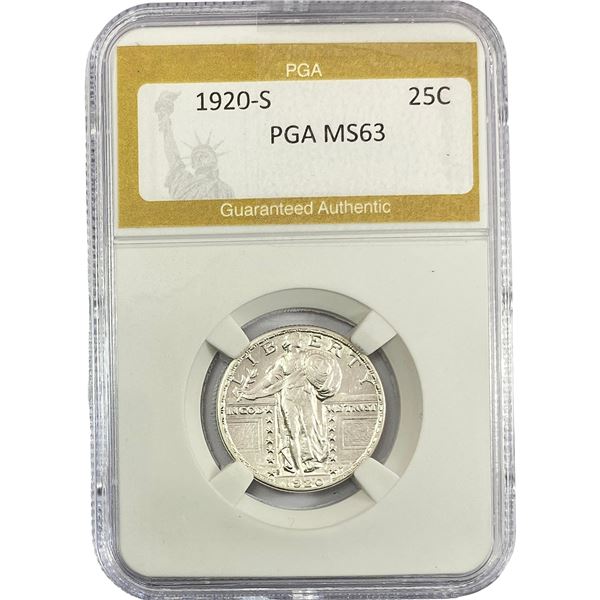 1920-S Standing Liberty Quarter PGA MS63