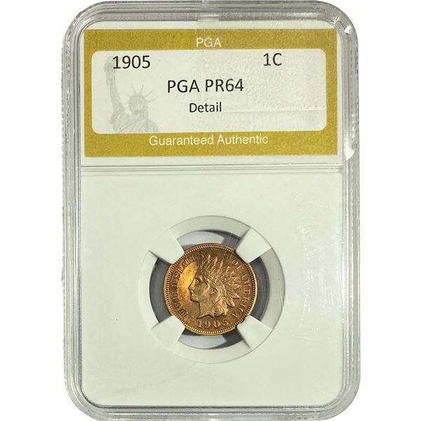 1905 Indian Head Cent PGA PR64 Detail