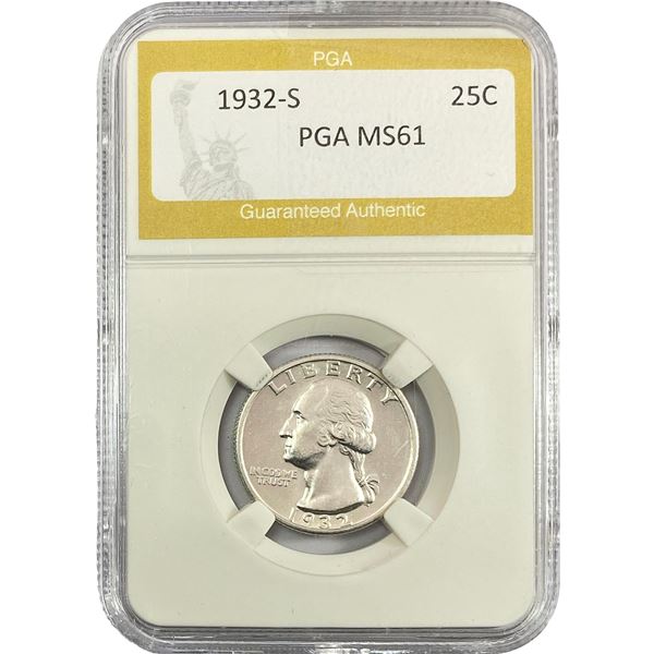 1932-S Washington Silver Quarter PGA MS61