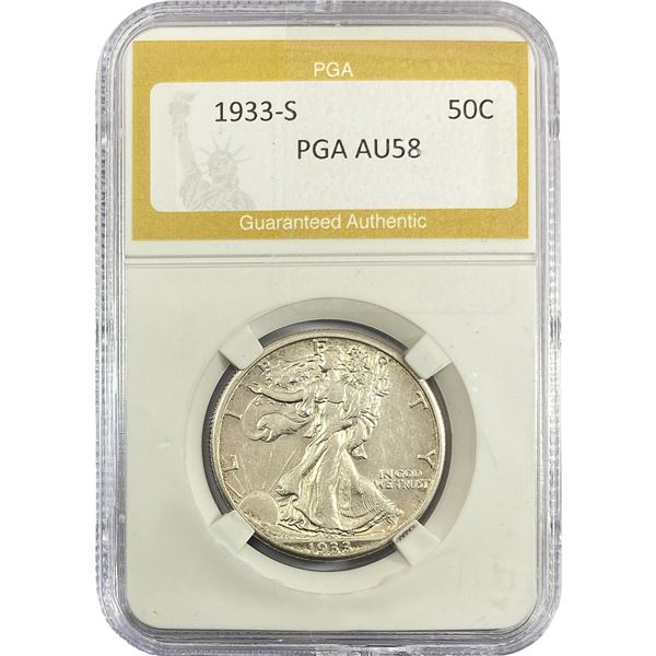 1933-S Walking Liberty Half Dollar PGA AU58