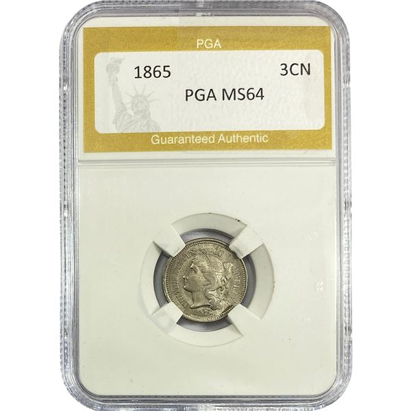1865 Nickel Three Cent PGA MS64