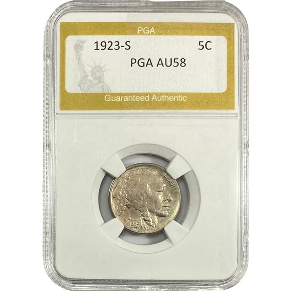 1923-S Buffalo Nickel PGA AU58