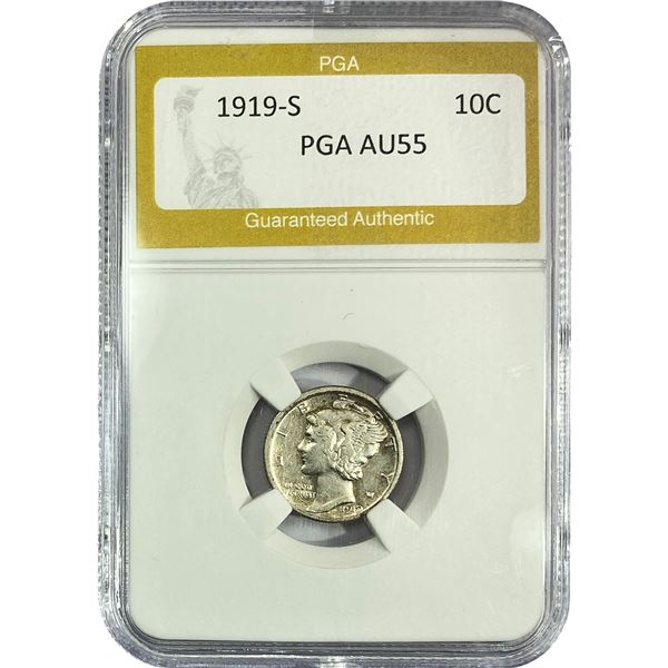 1919-S Mercury Silver Dime PGA AU55