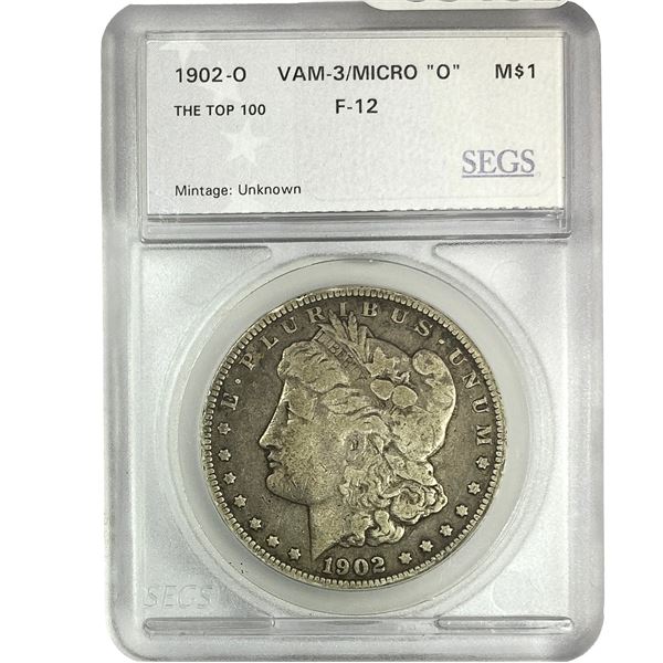 1902-O Morgan Silver Dollar SEGS F12 Micro O