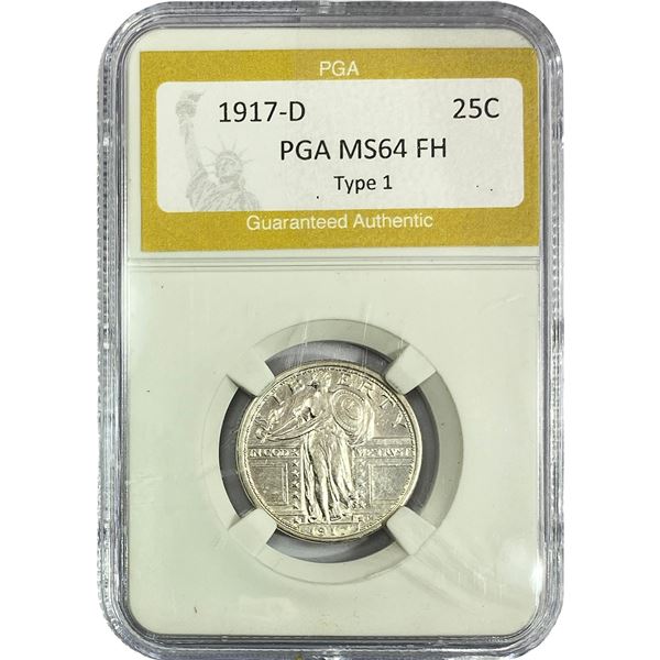 1917-D Standing Liberty Quarter PGA MS64 FH Type 1