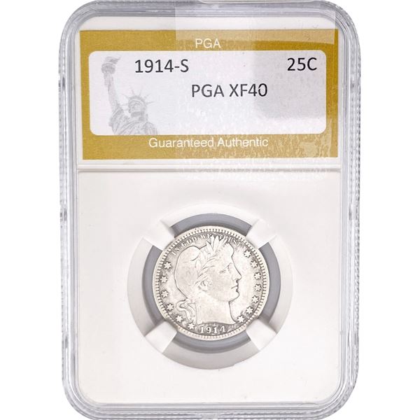 1914-S Barber Quarter PGA XF40