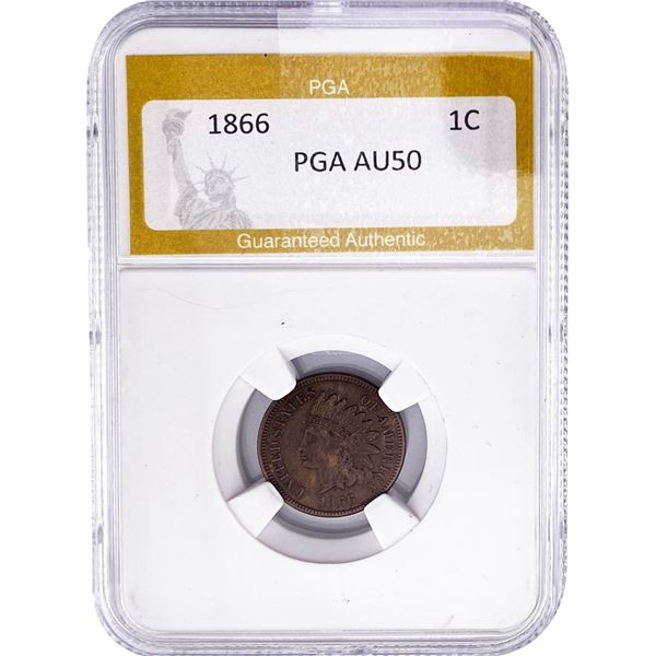 1866 Indian Head Cent PGA AU50