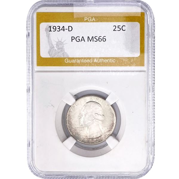 1943-D Washington Silver Quarter PGA MS66