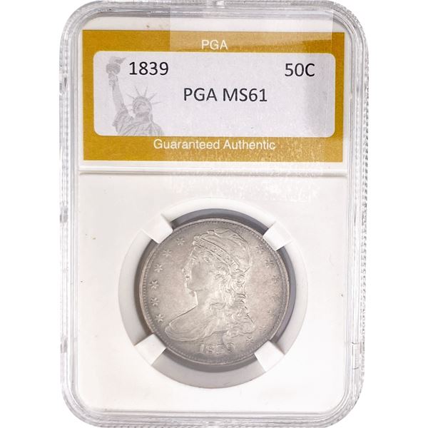 1839 Capped Bust Half Dollar PGA MS61