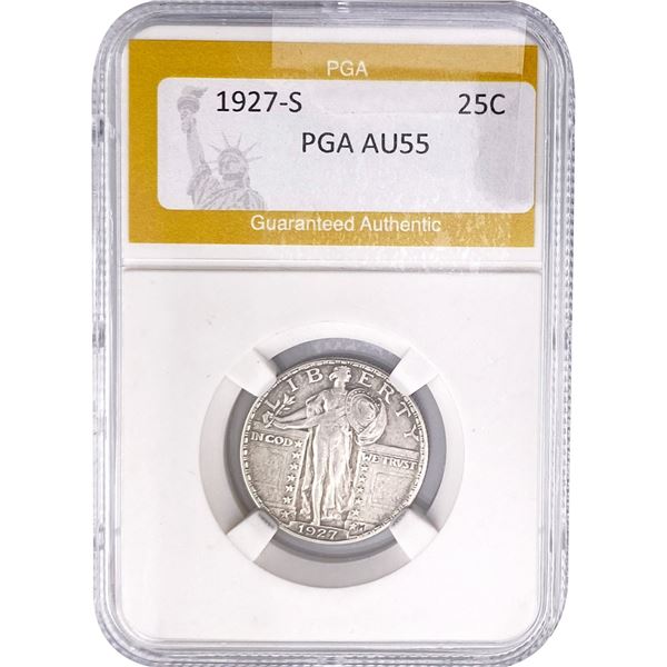 1927-S Standing Liberty Quarter PGA AU55
