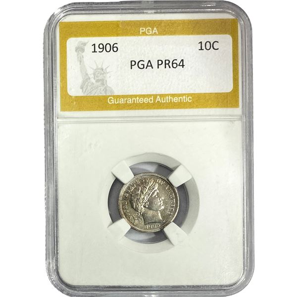1906 Barber Dime PGA PR64