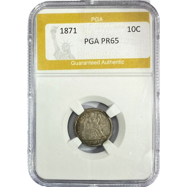 1871 Seated Liberty Dime PGA PR65