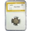 Image 1 : 1871 Seated Liberty Dime PGA PR65