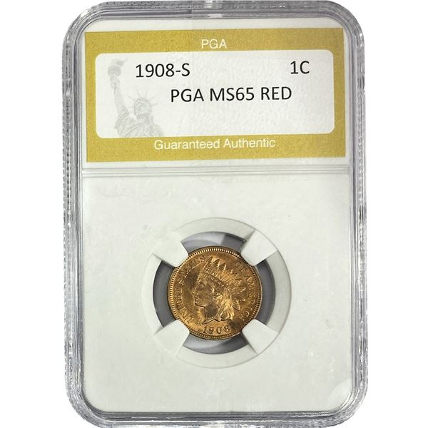 1908-S Indian Head Cent PGA MS65 RED