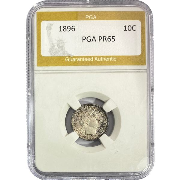 1896 Barber Dime PGA PR65