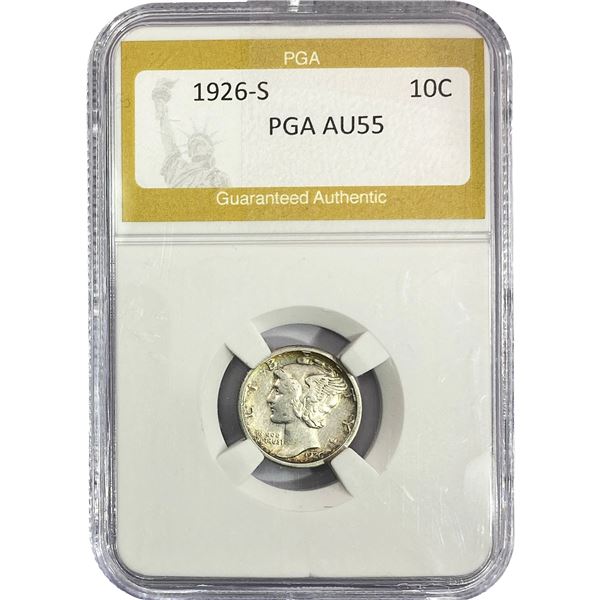 1926-S Mercury Silver Dime PGA AU55