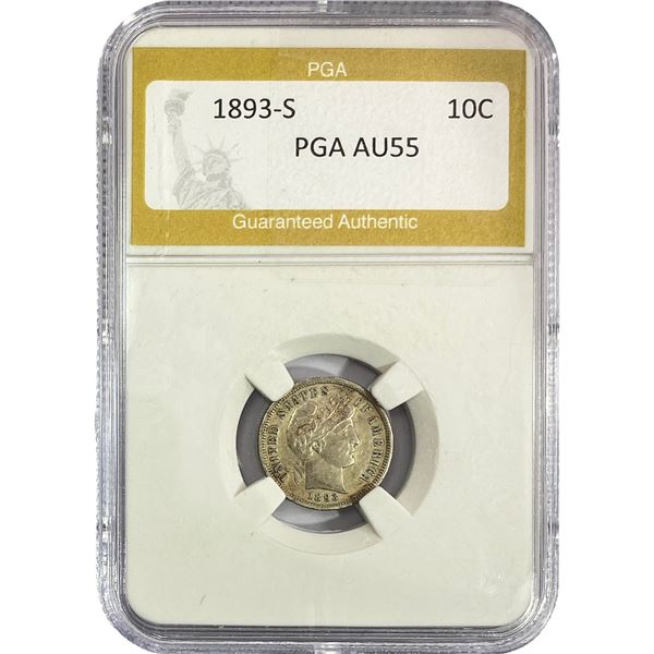 1893-S Barber Dime PGA AU55