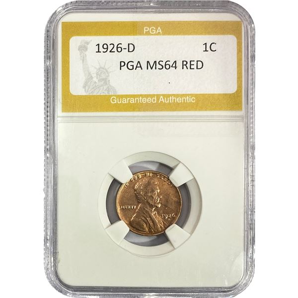 1926-D Wheat Cent PGA MS64 Red