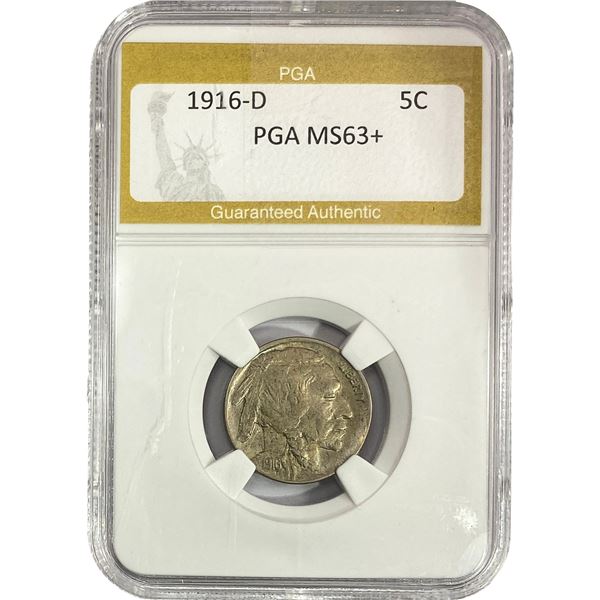 1916-D Buffalo Nickel PGA MS63+