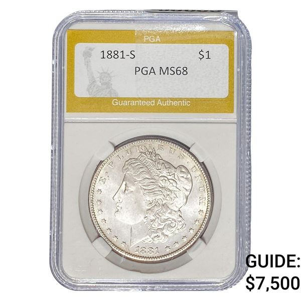 1881-S Morgan Silver Dollar PGA MS68