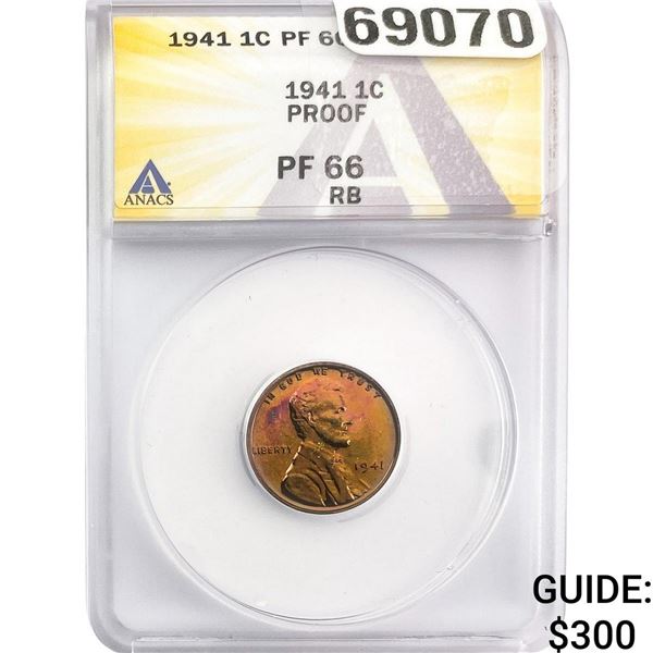 1941 Wheat Cent ANACS PF66 RB
