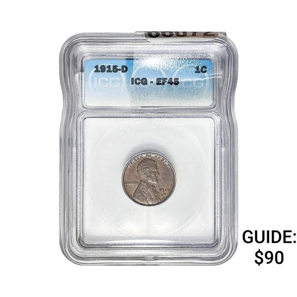 1915-D Wheat Cent ICG EF45