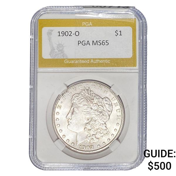 1902-O Morgan Silver Dollar PGA MS65