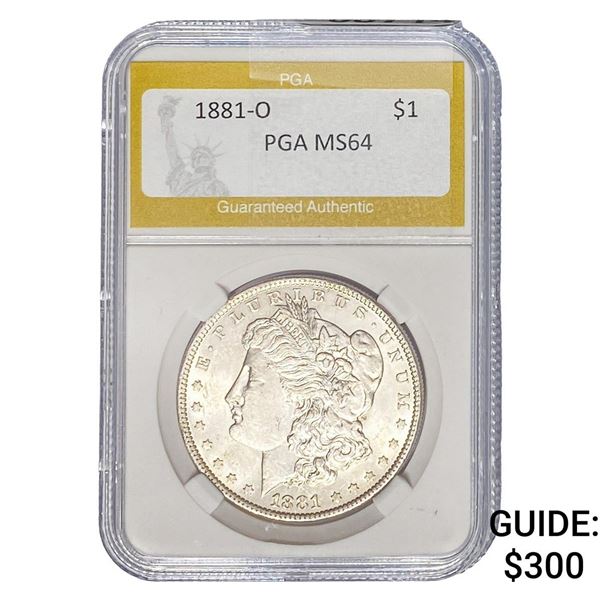 1881-O Morgan Silver Dollar PGA MS64