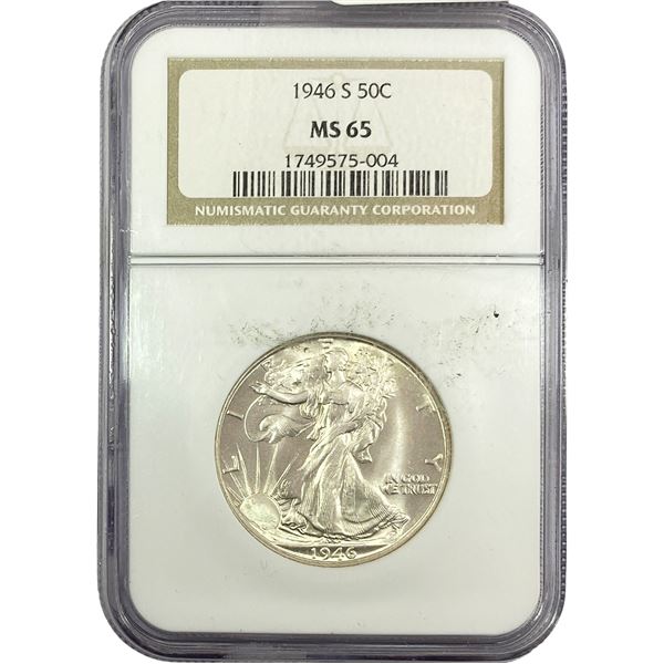 1946-S Walking Liberty Half Dollar NGC MS65