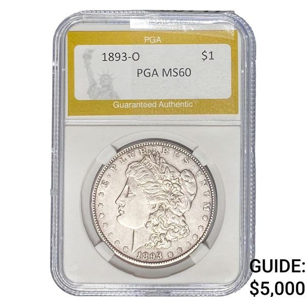 1893-O Morgan Silver Dollar PGA MS60