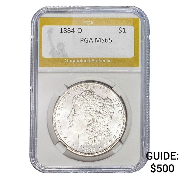1884-O Morgan Silver Dollar PGA MS65